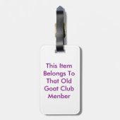 古いヤギクラブ ラゲッジタグ (裏面縦)
