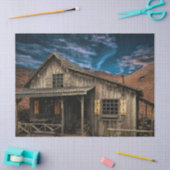 古いユニーク狩りキャビンの山々 薄葉紙 (クラフト)