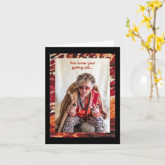 古いユーモアのある誕生日グリーティングカードの取得 カード (黄色い花)