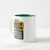 古いユーモアのコーヒーマグ ツートーンマグカップ (正面左)