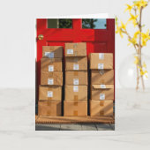 古いユーモアを取るための段ボール箱 カード (黄色い花)