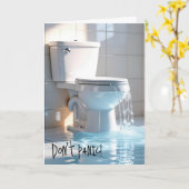 古いユーモアを解き放つ溢れるトイレ カード (黄色い花)