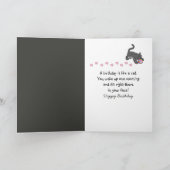 古いユーモアを解き放つ灰色の猫 カード (内部)