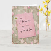 古いユーモア誕生日 カード (黄色い花)