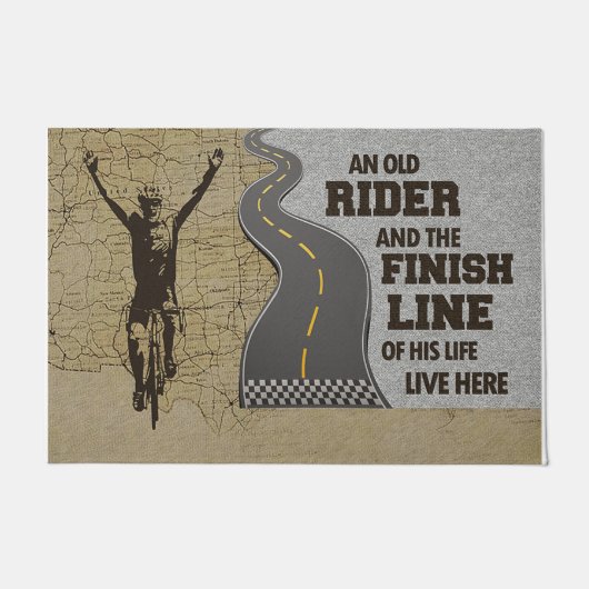 古いライダーと彼の人生のゴール ドアマット (正面)