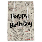 古いライブラリの誕生日 ミディアムペーパーバッグ (正面)