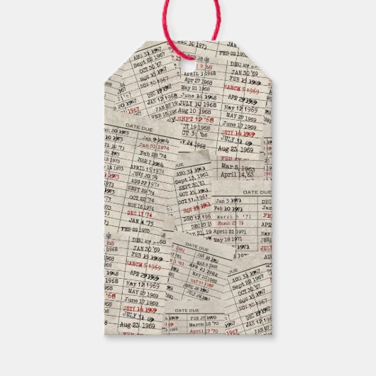 古いライブラリカードコレクション ギフトタグ (正面)