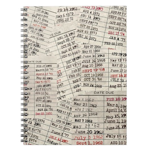 古いライブラリカードコレクション ノートブック (正面)