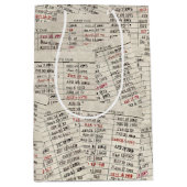 古いライブラリカードコレクション ミディアムペーパーバッグ (正面)