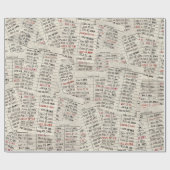 古いライブラリカードコレクション ラッピングペーパー (フラット)