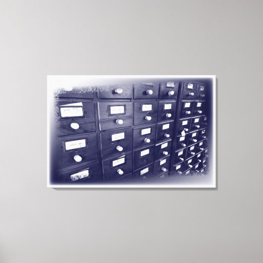 古いライブラリ図面 キャンバスプリント (正面)