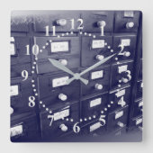 古いライブラリ図面 スクエア壁時計 (正面)