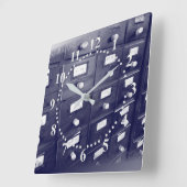 古いライブラリ図面 スクエア壁時計 (傾斜)