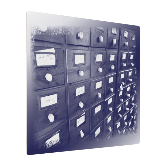 古いライブラリ図面 メタルプリント (アングル)