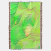 古いライムグリーンに彫り込まれた？ スローブランケット (正面縦)