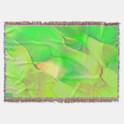 古いライムグリーンに彫り込まれた？ スローブランケット (正面)