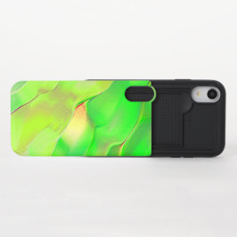 古いライムグリーンに彫り込まれた？ iPhone XRスライダーケース