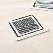 古いラインインク スクエアペーパーコースター (アングル)