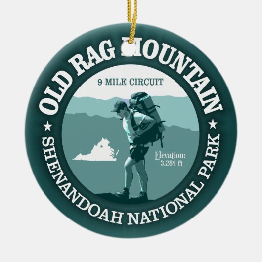 古いラグマウンテン(rd) セラミックオーナメント (正面)