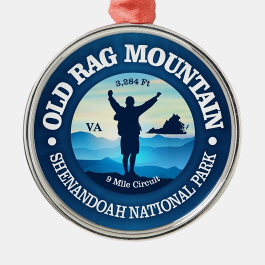 古いラグマウンテン(V) メタルオーナメント (正面)