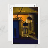 古いラジオの中に ポストカード (正面/裏面)