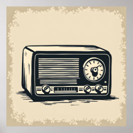 古いラジオスケッチ ポスター
