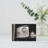 古いラジオ、小型写真 名刺 (スタンド正面)