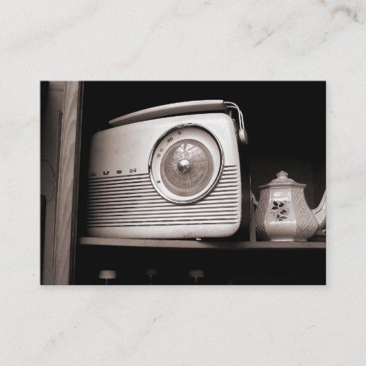 古いラジオ、小型写真 名刺 (正面)
