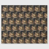 古いランタンを掃除するネズミ ラッピングペーパー (フラット)