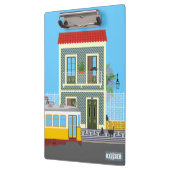 古いリスボンの家に猫と黄色のトラム クリップボード (左)