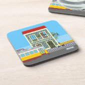 古いリスボンの家に猫と黄色のトラム コースター (左側)