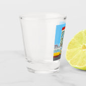 古いリスボンの家に猫と黄色のトラム ショットグラス (左)