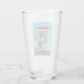 古いリスボンの家に猫と黄色のトラム タンブラーグラス (裏面)