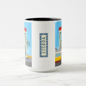 古いリスボンの家に猫と黄色のトラム マグカップ (中央)