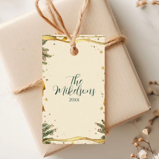 古いリボン素朴のクリスマスパーティー ギフトタグ