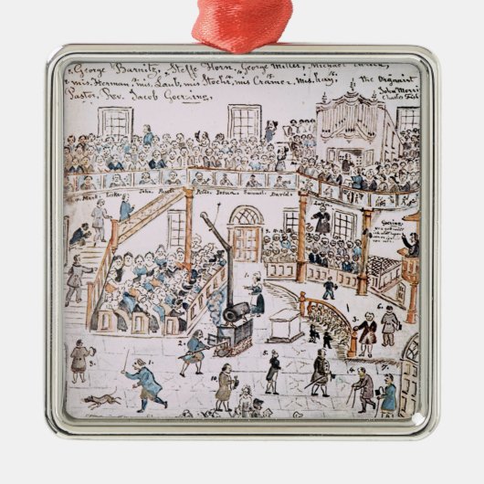 古いルター派教会の中、ヨーク郡1800年 メタルオーナメント (正面)