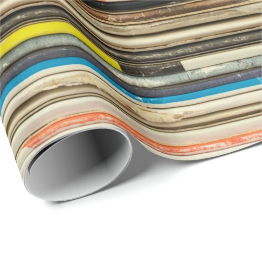 古いレコードのカートンのカバーをパイレレコードに積み重ね, vi ラッピングペーパー (ロールコーナー)