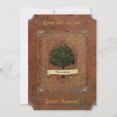 古いレザールックの家族会 招待状 (正面)