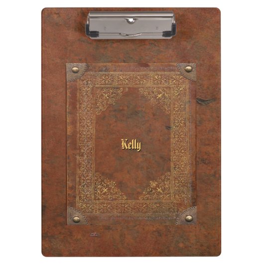 古いレザールック(カスタマイズ可能) クリップボード (正面)
