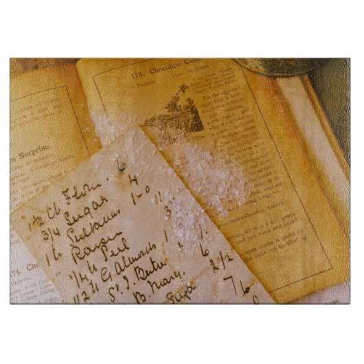 古いレシピのまな板 カッティングボード (正面)