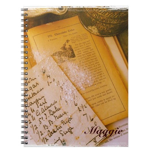 古いレシピのノート ノートブック (正面)