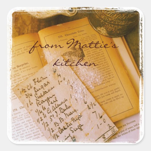 古いレシピスクエア スクエアシール (正面)