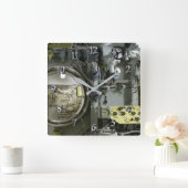 古いレトロな潜水艦で潜る スクエア壁時計 (ホーム)