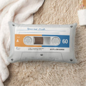 古いレトロの音楽カセットの組合せテープ ランバークッション (ブランケット)