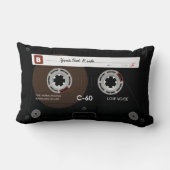 古いレトロの音楽カセットMixTape ランバークッション (裏面)