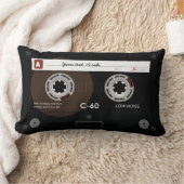 古いレトロの音楽カセットMixTape ランバークッション (ブランケット)