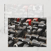 古いレトロカメラを並べる ポストカード (正面/裏面)