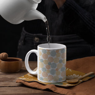 古いレトロスタイルの背景パターン コーヒーマグカップ