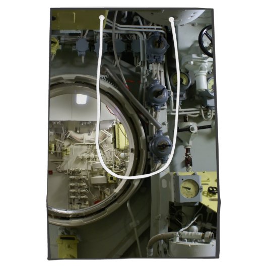 古いレトロ潜水艦 ミディアムペーパーバッグ (裏面)