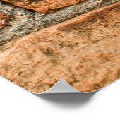 古いレンガとヴィンテージの赤いレンガの壁のテクスチャ背景 ポスター (角)